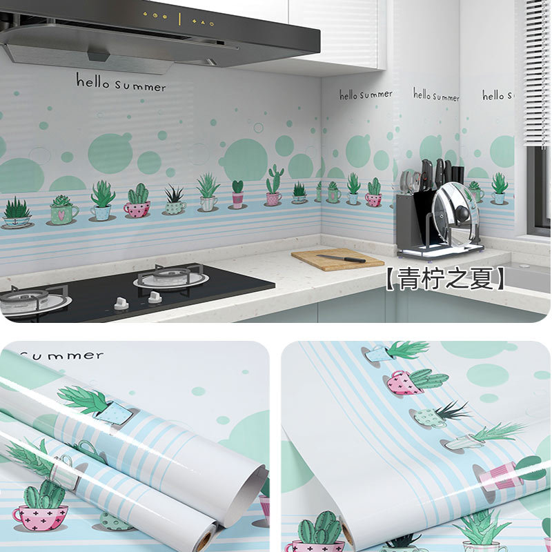 Picture of Wholesale kitchen oil-proof stickers self-adhesive wall stickers bathroom renovation milk tea shop waterproof high temperature resistant stove wallpaper porcelain