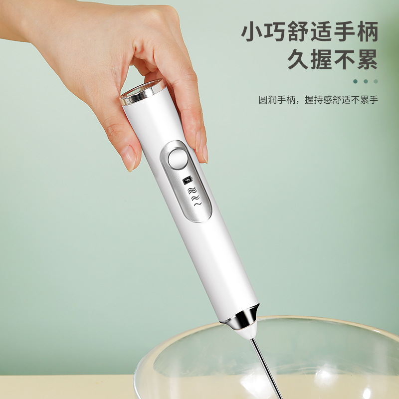 Picture of Electric Egg Beater Wireless Automatic Cream Frother Cake Baking Coffee Stirrer Mini Manual Milk Frother