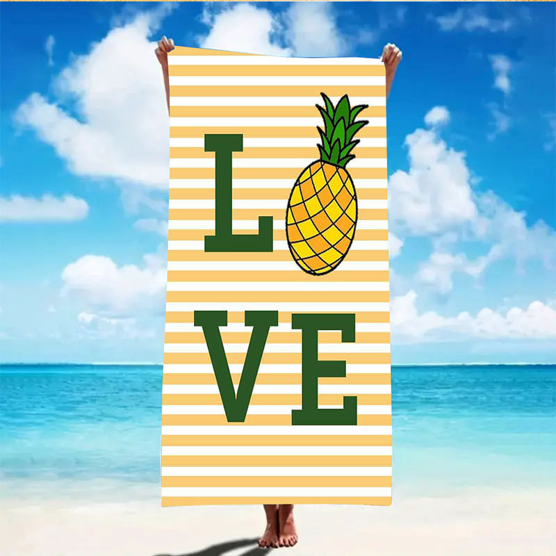 Picture of Cross-border microfiber double-sided velvet beach towel custom LOGO digital printing large bath towel rectangular thick towel