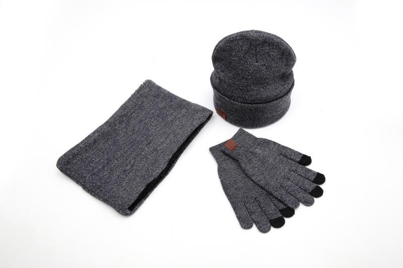 Picture of Amazon Foreign Trade Winter Scarf Hat Gloves Three-Piece Set Knitted Gloves Woolen Scarf Warm Set
