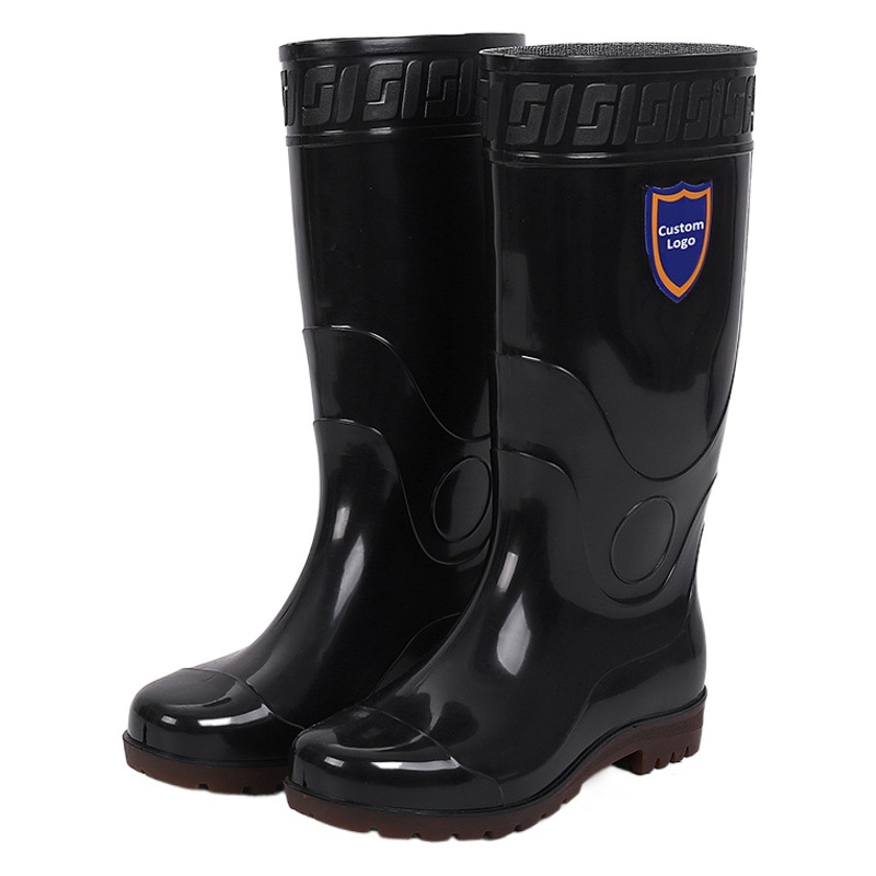 Autumn and Winter High Mesh Rain Shoes Men's Lightweight Long Warm Rain Boots Wear-resistant Water Shoes Waterproof Rubber Shoes Men's Work Shoes