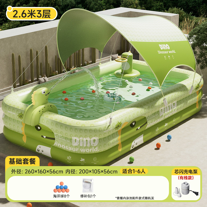 Picture of Jiashu Swimming Pool Home Outdoor Large Inflatable Pool Thickened Plastic Baby Baby Children Inflatable Swimming Pool