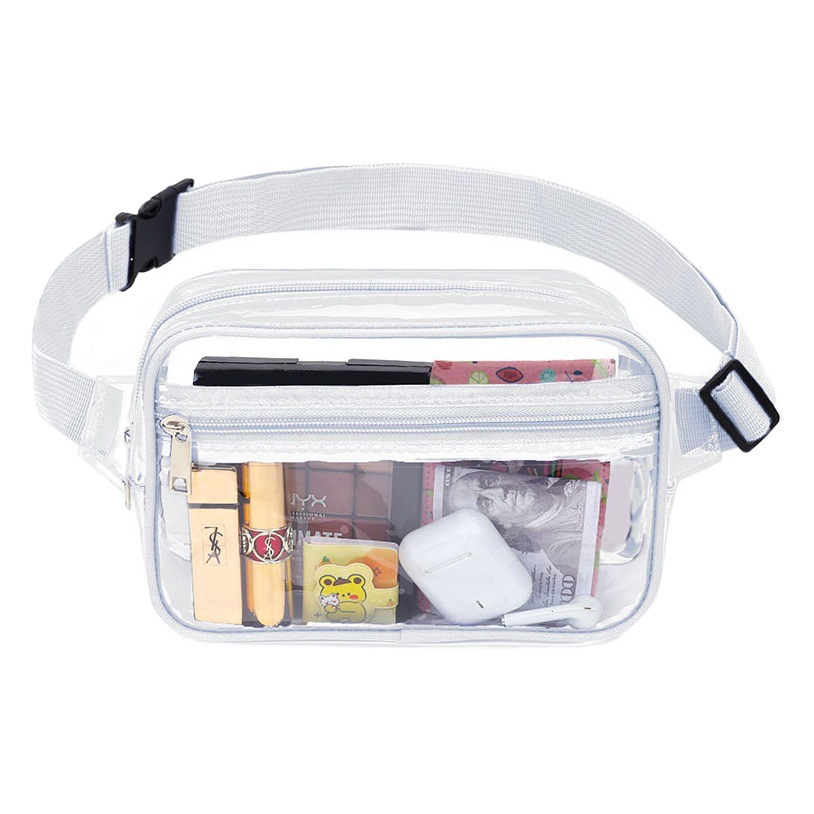 Cross-border Hot Selling PVC Transparent Waist Bag Creative Outdoor Sports Waterproof Waist Bag Wash Bag Visual Portable Storage Bag