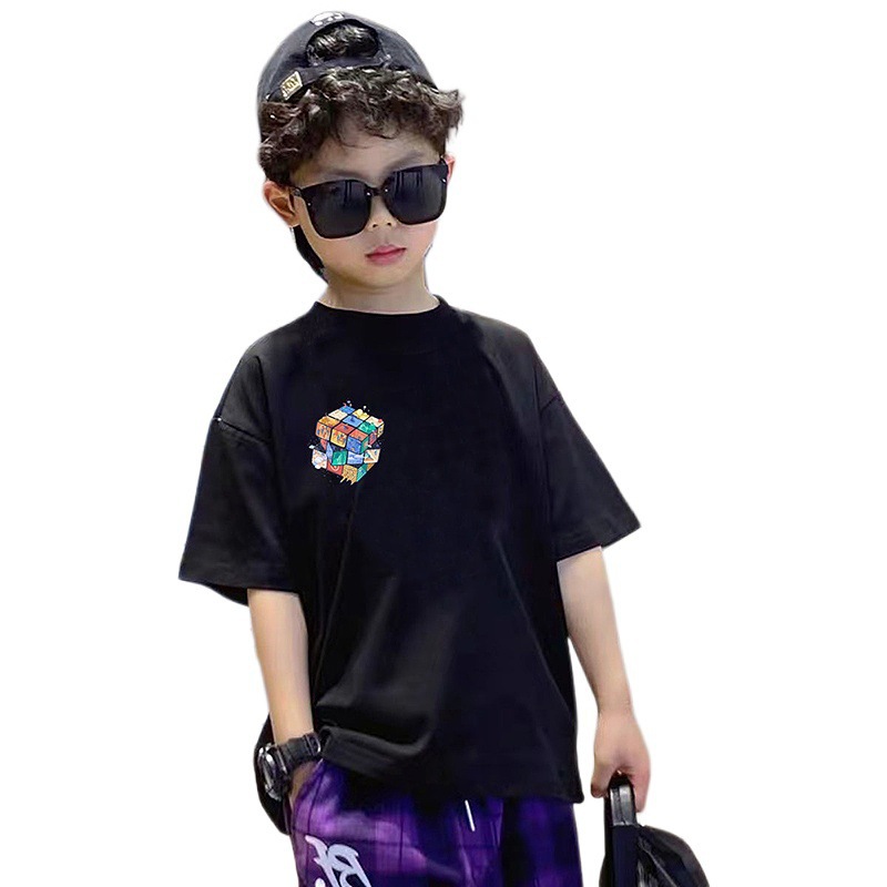 Picture of Boys' Summer T-shirt Short-sleeved 2023 New Fashionable Medium and Large Children's Breathable Thin All-match Loose Half-sleeved Top