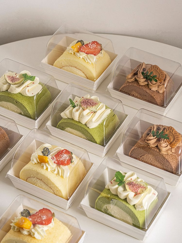 Net red cotton quilt roll packing box cake roll towel roll box mousse cut dessert box cut cake packaging box