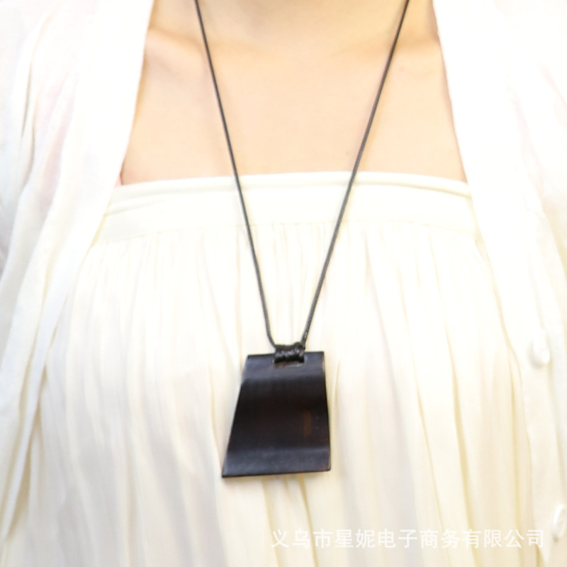 Picture of New ethnic style necklace female Ebony long pendant artistic personality sweater chain wooden brand necklace jewelry wholesale