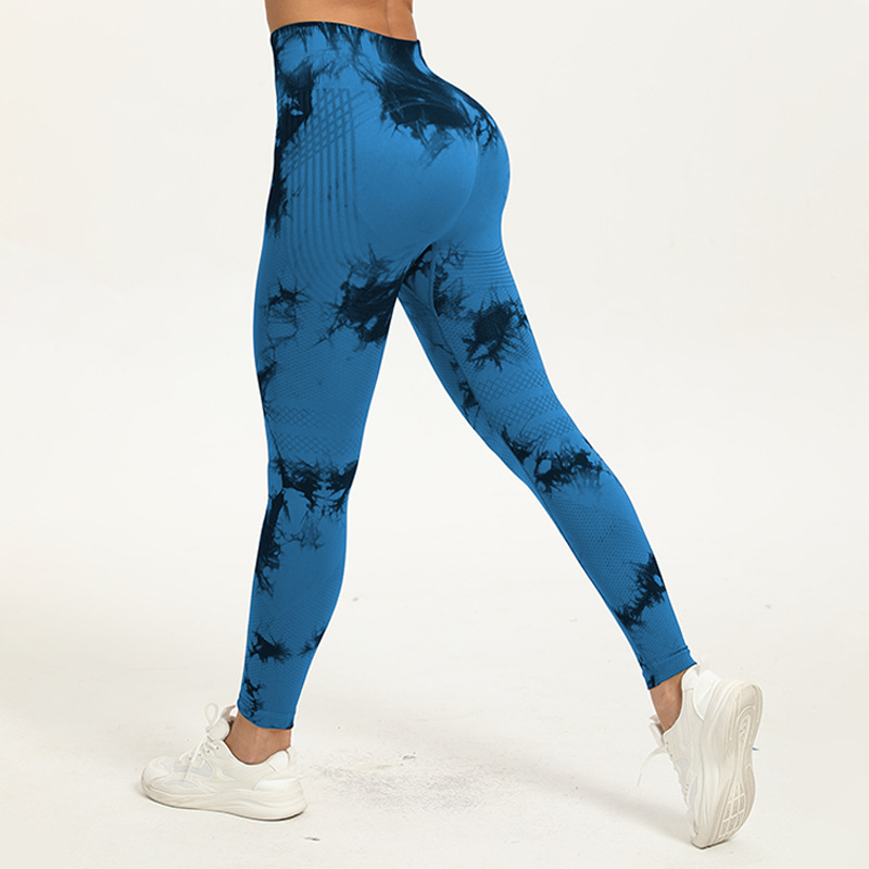 Picture of European and American hot selling seamless hip lifting fitness pants belly contracting tight high waist peach hip yoga pants wholesale