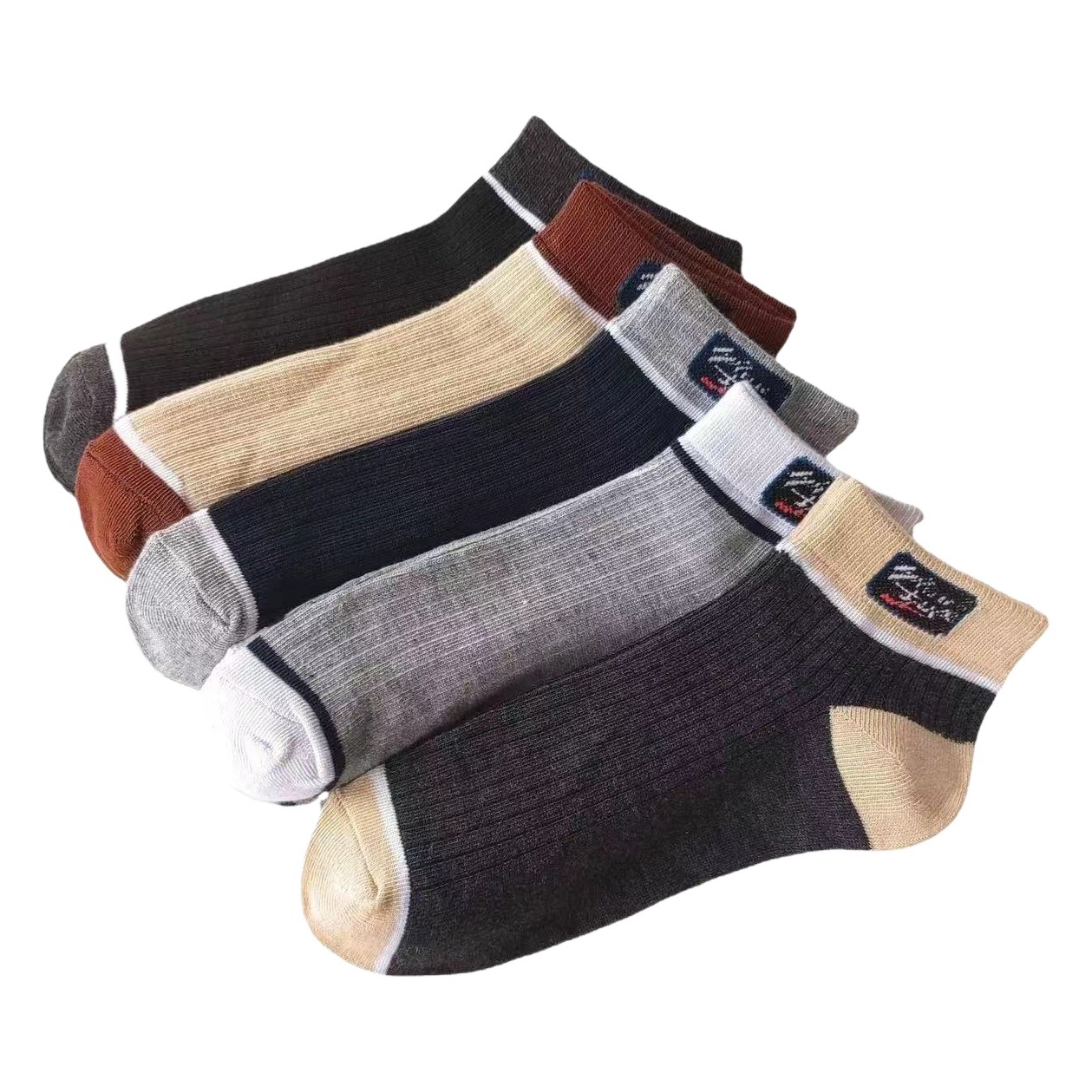 English Short Socks Draw Strip Men's Summer Thin Short Tube Men's Sweat Absorbing Deodorant Sports English Mesh Breathable Socks
