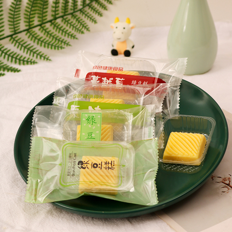 Factory wholesale mung bean cake packaging bag small fresh baking pastry base pineapple cake snowflake crisp frosted bag