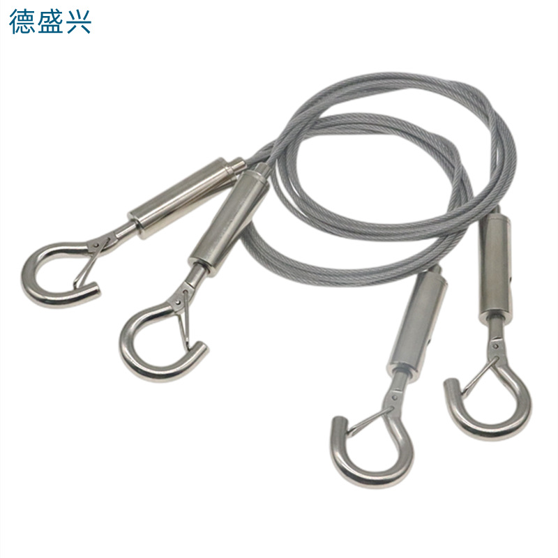 Picture of E-Commerce Hot-Picking Wire Rope Hanging Wire Hook Lamp Hanging Ring Lanyard Anti-Fall Hanging Wire Adjustable Steel Wire Sling