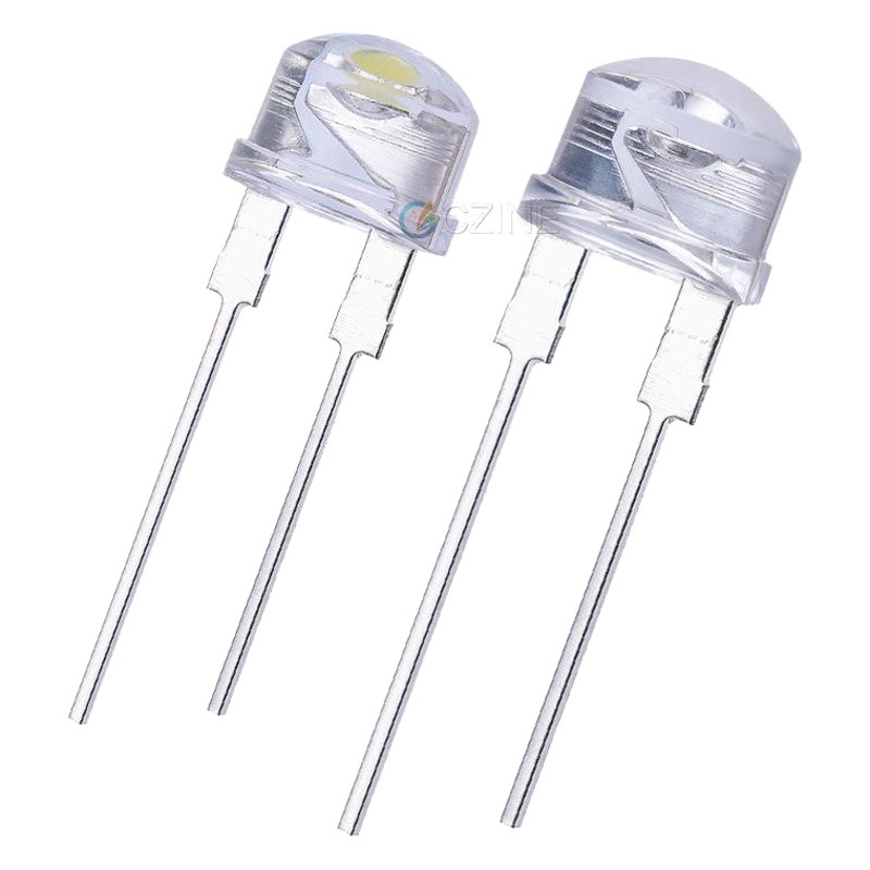 Super bright f8 lamp beads 8mm straw hat lamp beads white light flashlight in-line 0.5wled lamp beads light emitting diode