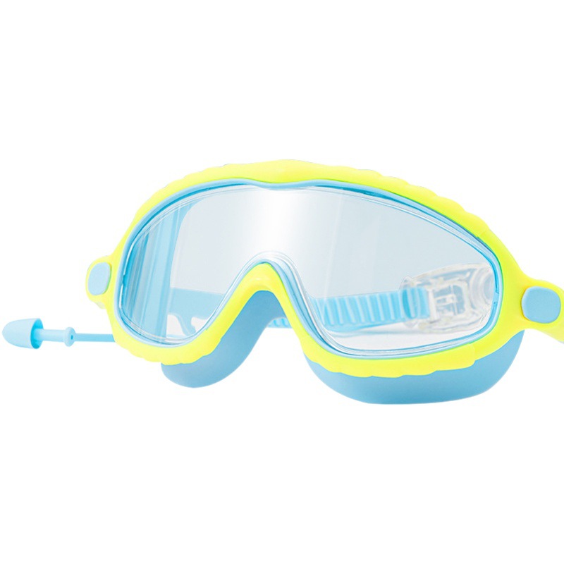 Children's large frame swimming glasses HD waterproof anti-fog boys and girls swimming goggles swimming cap wholesale diving goggles set