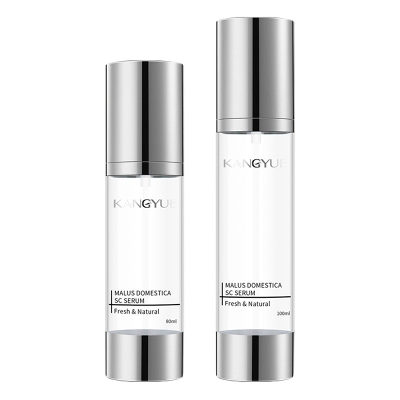 New AS bright silver cap full cover transparent vacuum bottle plastic press emulsion spray bottle high-end cosmetics sub-bottling
