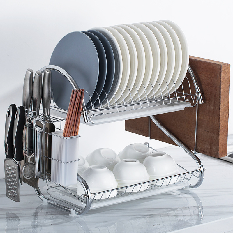 Picture of Storage Rack Multi-Layer Household Drain Rack Dish Rack Kitchen Floor Cabinet Dish Rack Storage Miscellaneous Rack