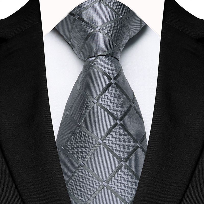 Picture of Men's Tie Polyester Jacquard Fabric Dress Business Stripe Red Wedding Groom Best Man Hand Tie Tie