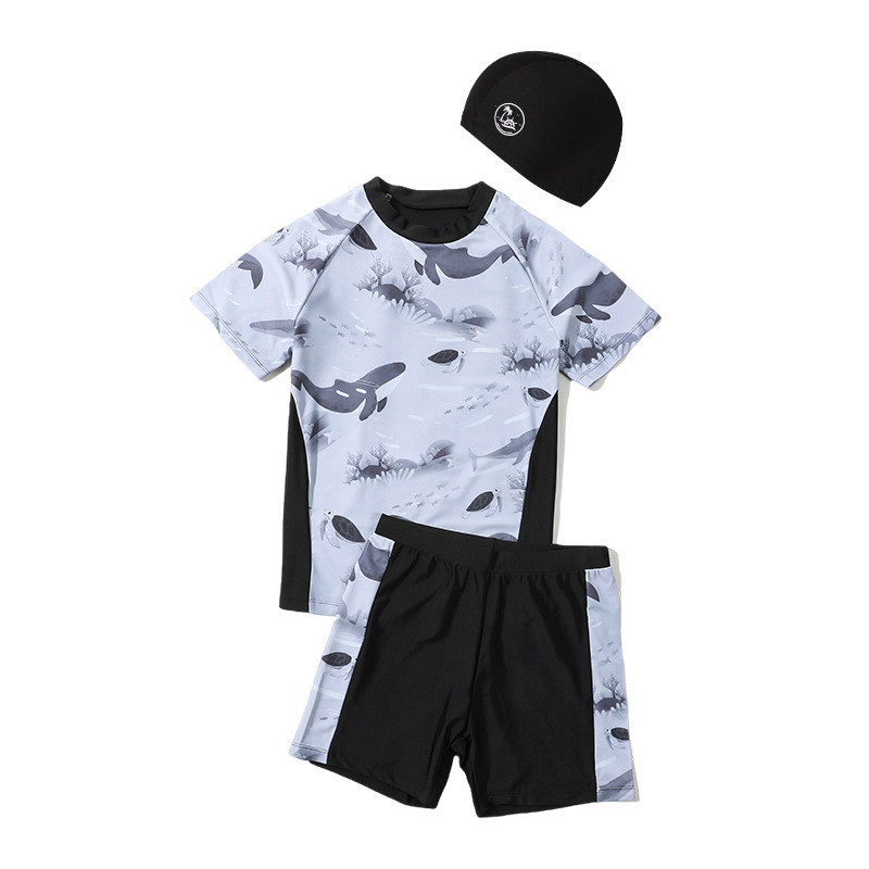 Picture of Children's Swimsuit Boys 2025 New Style Middle and Big Kids Teenager Summer Boys Split Swimsuit Swimsuit Swimsuit suit Trunks