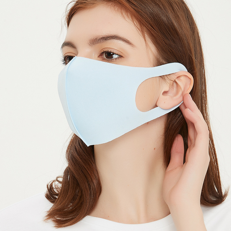 Picture of Dustproof Ice Silk Cotton Knitted Mask Black Wholesale Women's Spring and Summer Sunscreen Smog Breathable Washable 3D Mask