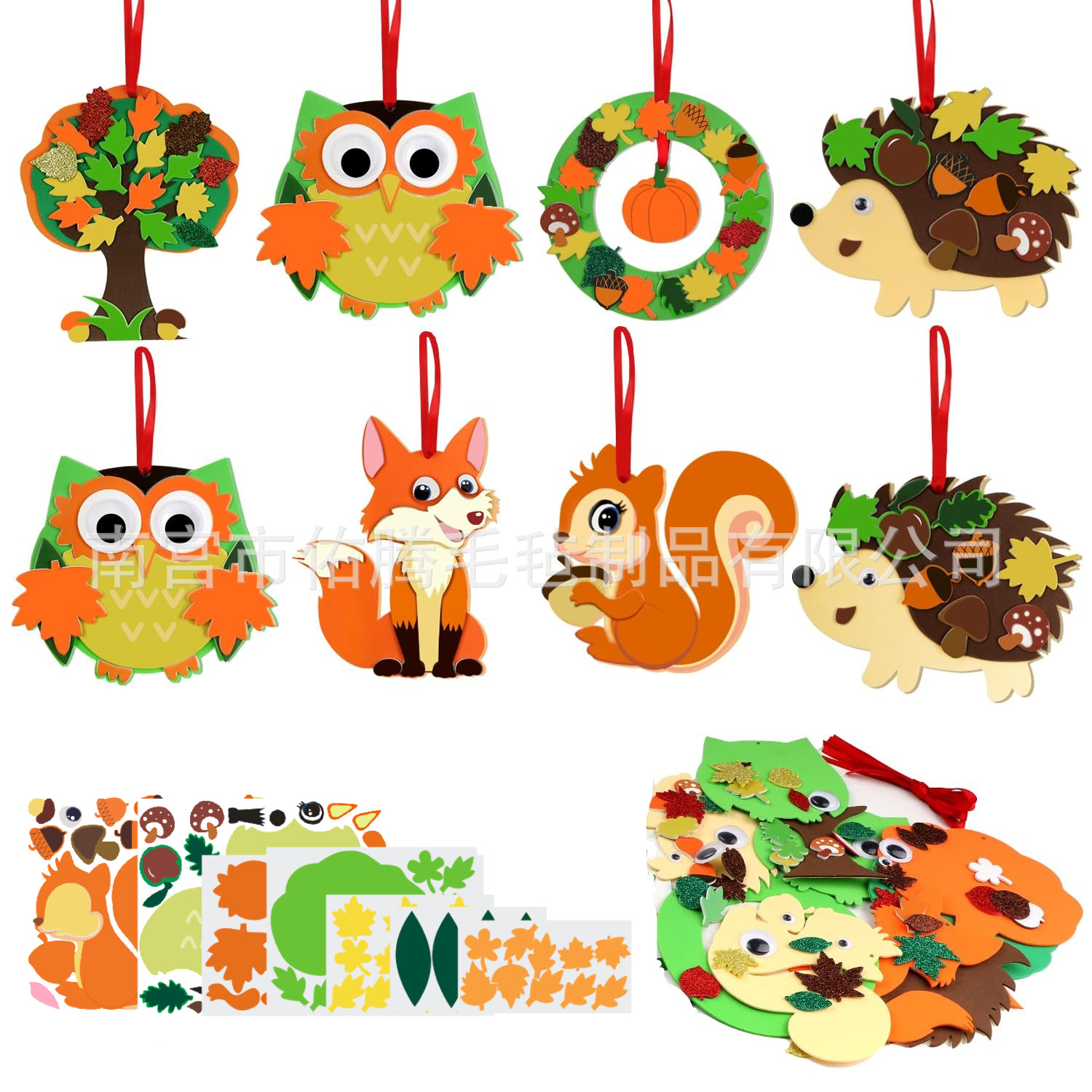 Cross-border festival party supplies, festive decorations, non-woven fabric, owl pendants, atmosphere decorations, DIY animal patches