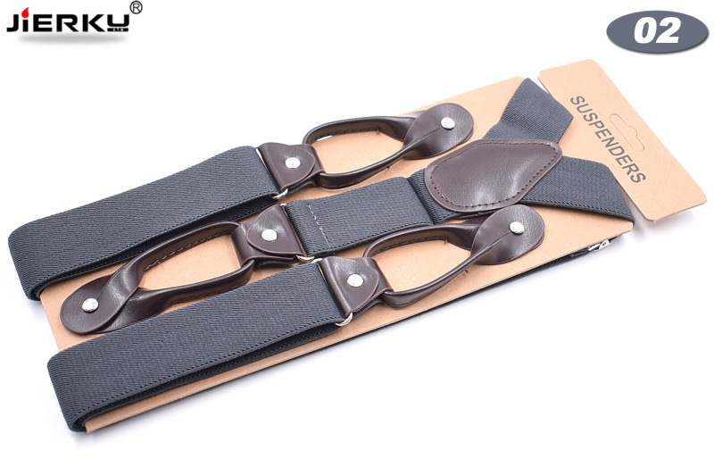 Picture of Cross-border supply adult men's leisure straps Y-shaped 6-clip elastic suspenders spot men suspenders