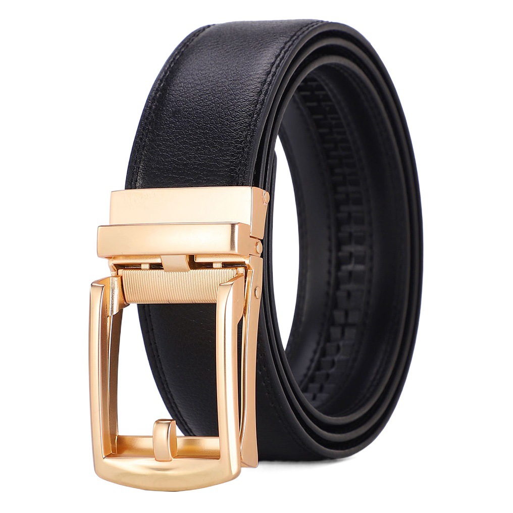 Men's belt wholesale business two-layer cowhide Guangzhou alloy automatic buckle genuine leather fashion foreign trade hot belt