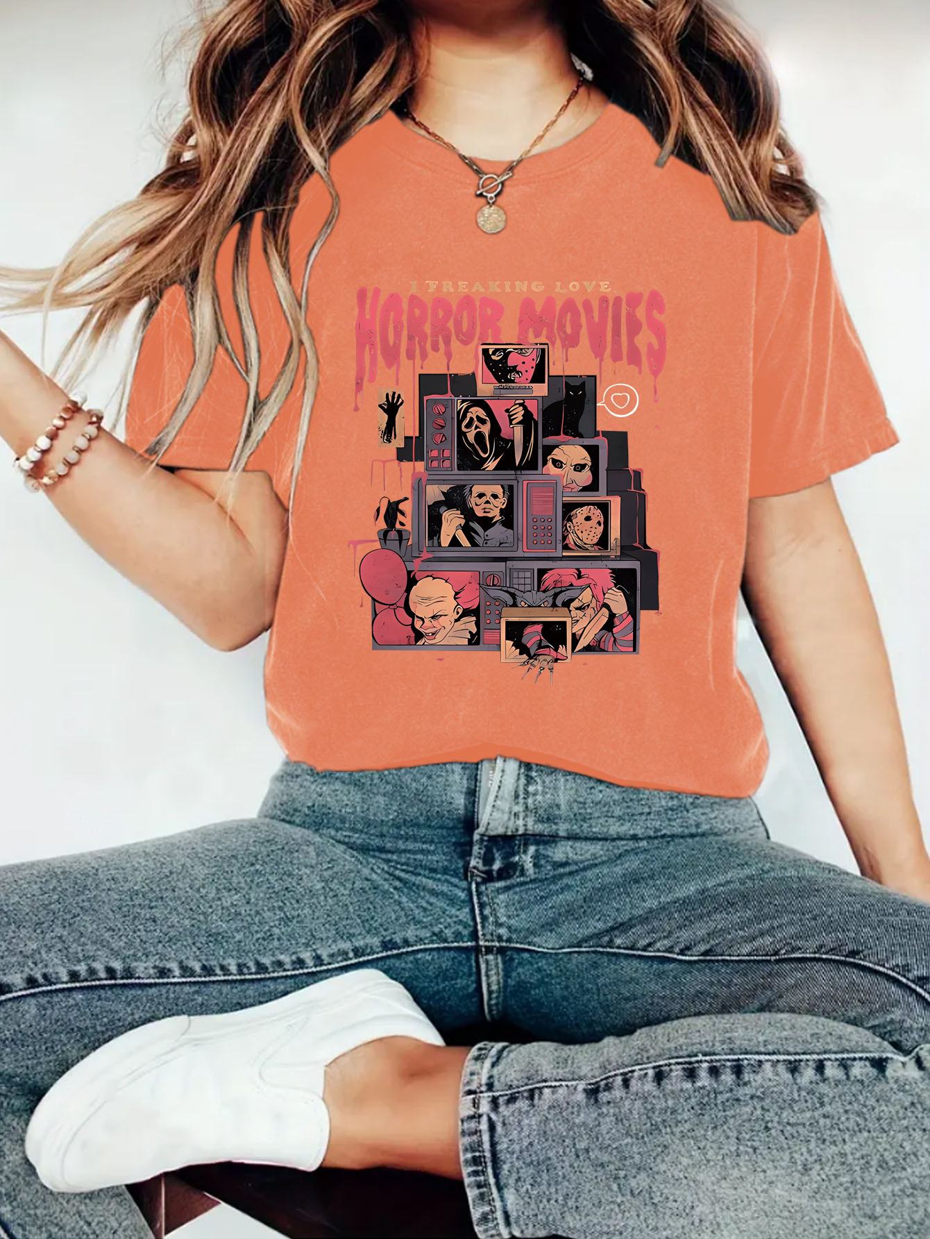 Picture of Amazon Europe and the United States summer women's Halloween pattern printing round neck short sleeve casual fashion foreign trade explosion T-shirt
