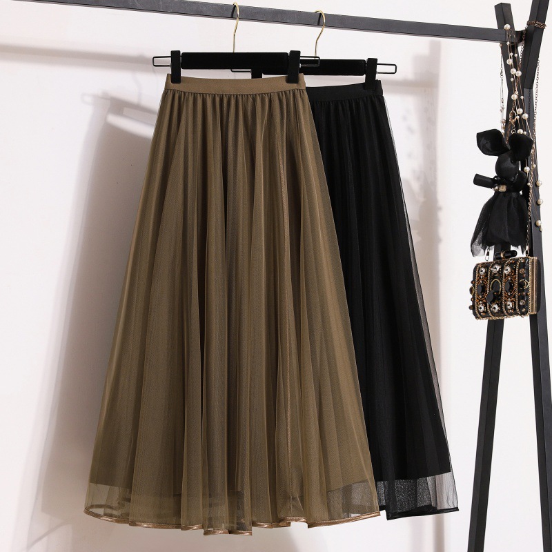 2024 spring new women's long skirt fashion mesh skirt skirt skirt