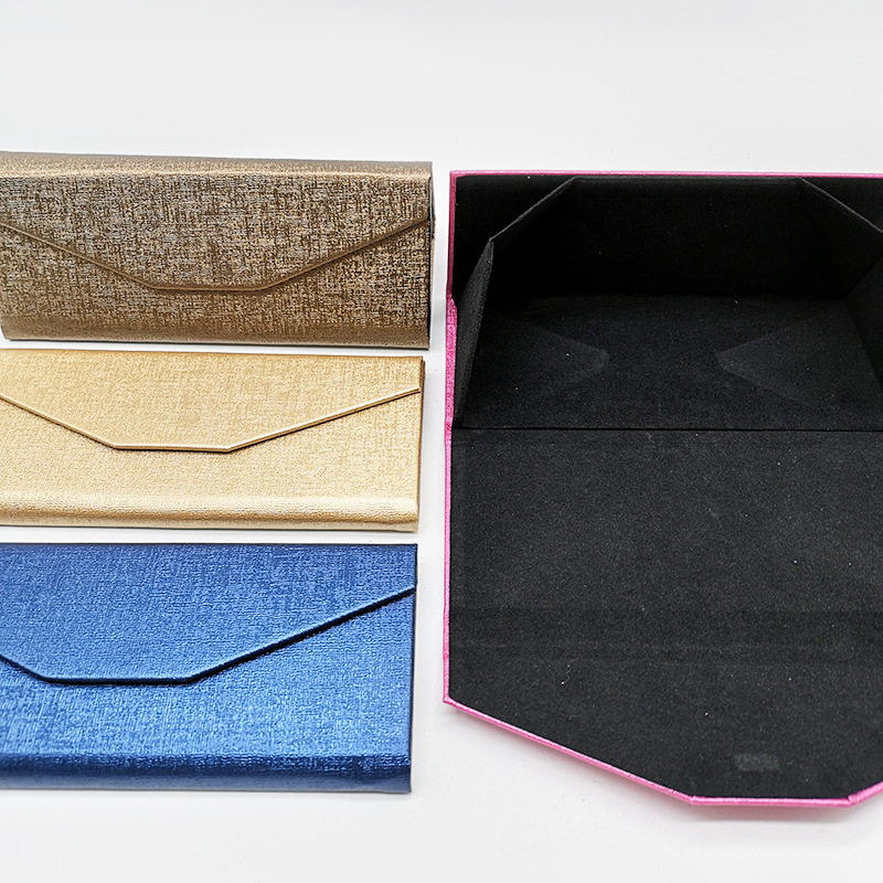 Picture of Triangular Wallet Style Foldableable Sunglasses Case Optical Glasses Case Supply Printable Logo in Stock