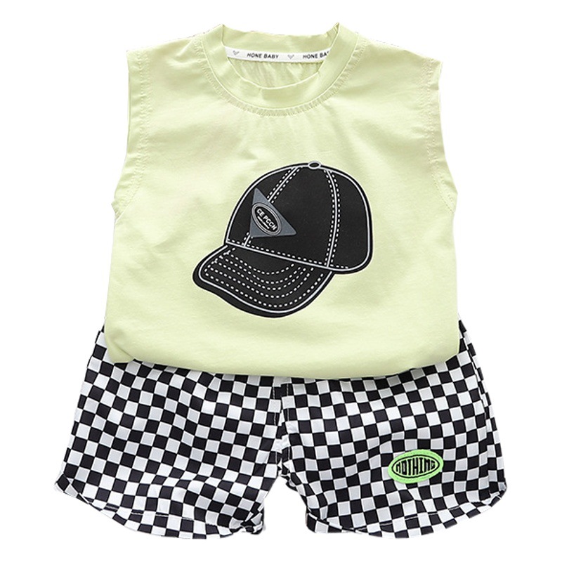 Children's suit 2023 Summer Boys Vest Fashion Casual Two-piece Baby Stylish Vest Shorts suit Trendy