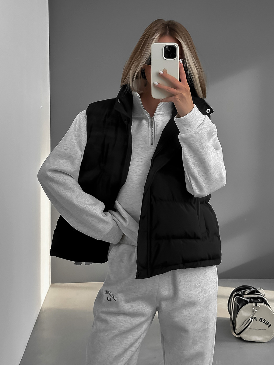 Picture of Cross-Border Cotton Vest European and American 2025 Autumn and Winter New Trendy Sexy Outer Sleeveless Hooded down Cotton Jacket