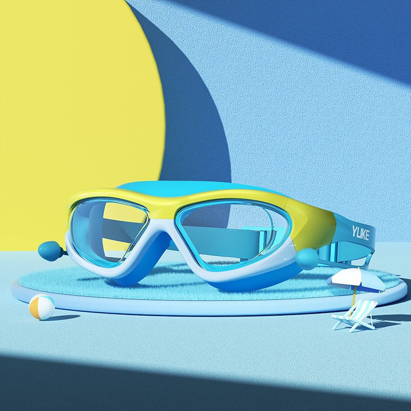 Picture of Children's Swimming Goggles Boys and Girls Swimming Goggles Waterproof and Anti-Fog High-Definition High-Quality Large-Frame Diving Goggles Professional Set of Equipment