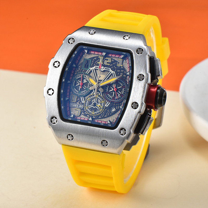 Picture of 2025 New Foreign Trade Men's Quartz Watch Multi-Functional Six-Pin Barrel-Shaped Fashion Hollow Business Watch Wholesale