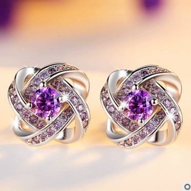European and American fashion jewelry new wish Amazon AliExpress ebay popular rhinestone crystal Zircon earrings wholesale