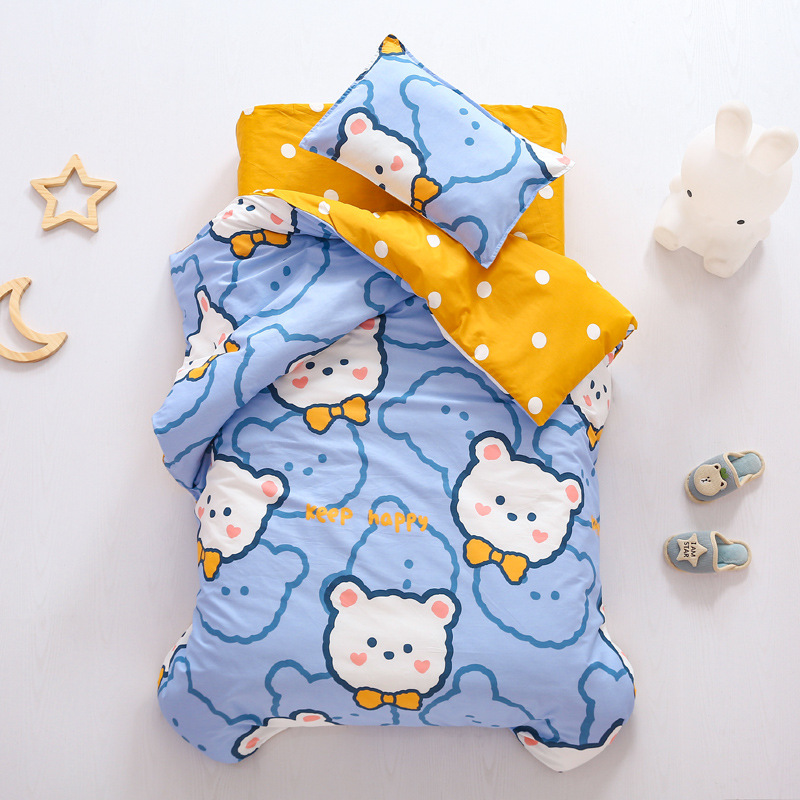 Picture of Kindergarten Quilt Three-Piece Set Baby Nap Quilt Children's Cotton Six-Piece Set Removable and Washable Cartoon Quilt for Summer
