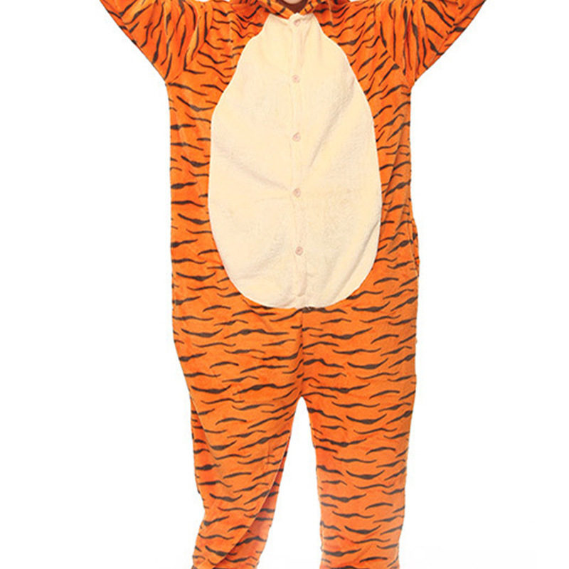 Picture of Cross-Border Flannel Adult and Children Dinosaur One-Piece Pajamas Animal Dinosaur One-Piece Pajamas Parent-Child Home Performance Clothes