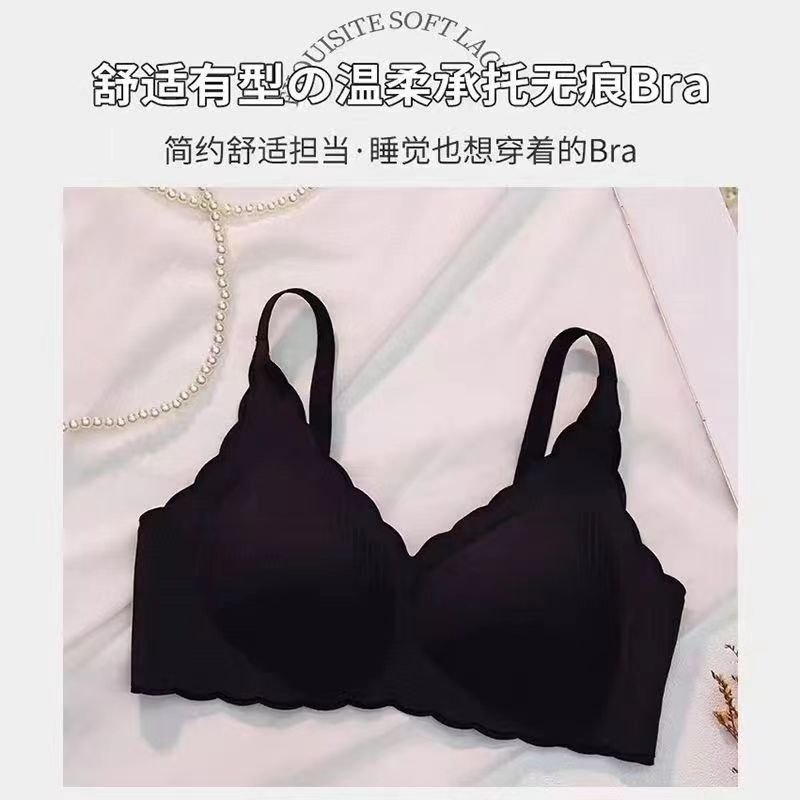 Picture of Cross-border Traceless Cloud Underwear Soft Support Sling Wave Small Chest Gathering Auxilary Breast Anti-sagging Bra Wrapping Women