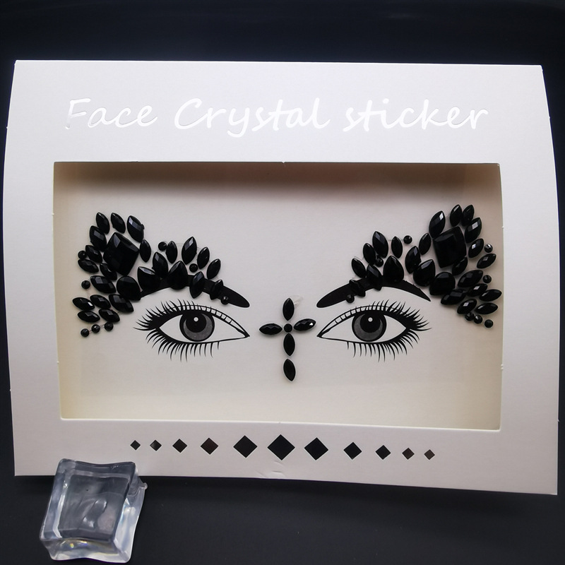 Picture of Internet Celebrity DIY Face Stickers, Eyebrow Stickers, Acrylic Accessories, Colorfulful Forehead Decoration, Masquerade Face Rhinestone Stickers