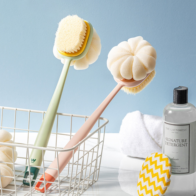 Porphyra series back rub brush bathroom bath artifact long handle double-sided soft nylon bristle painless bath brush