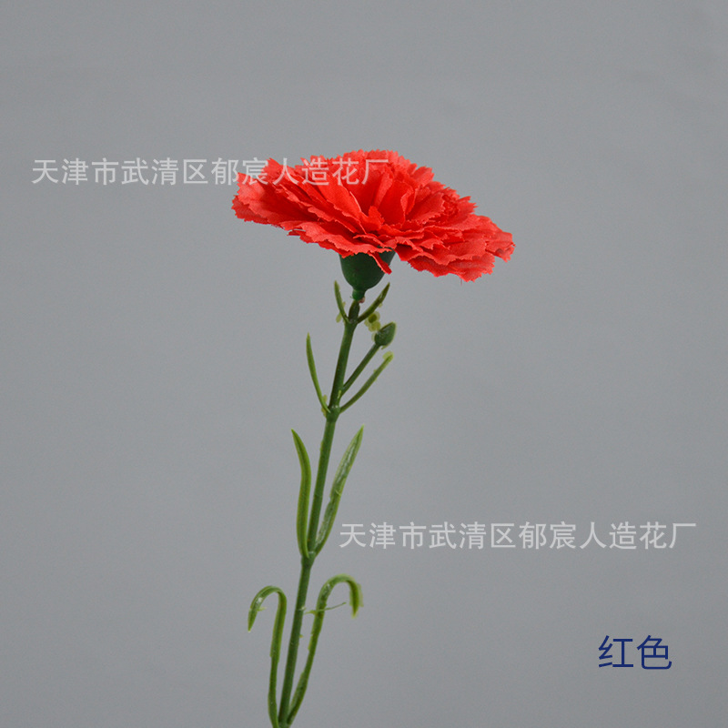 Picture of Carnation Single Branch Simulation Flower Mother's Day Flower Basket Flower Arrangement Shopping Mall Holiday Atmosphere Modeling Layout