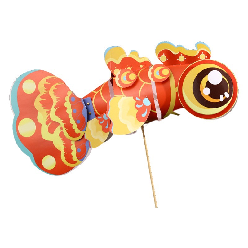 Picture of Year of the Dragon New Year Lanterns Chinese Style Dragon Flying Lanterns DIY Handmade Material Package Kindergarten Satchel Luminous Lanterns