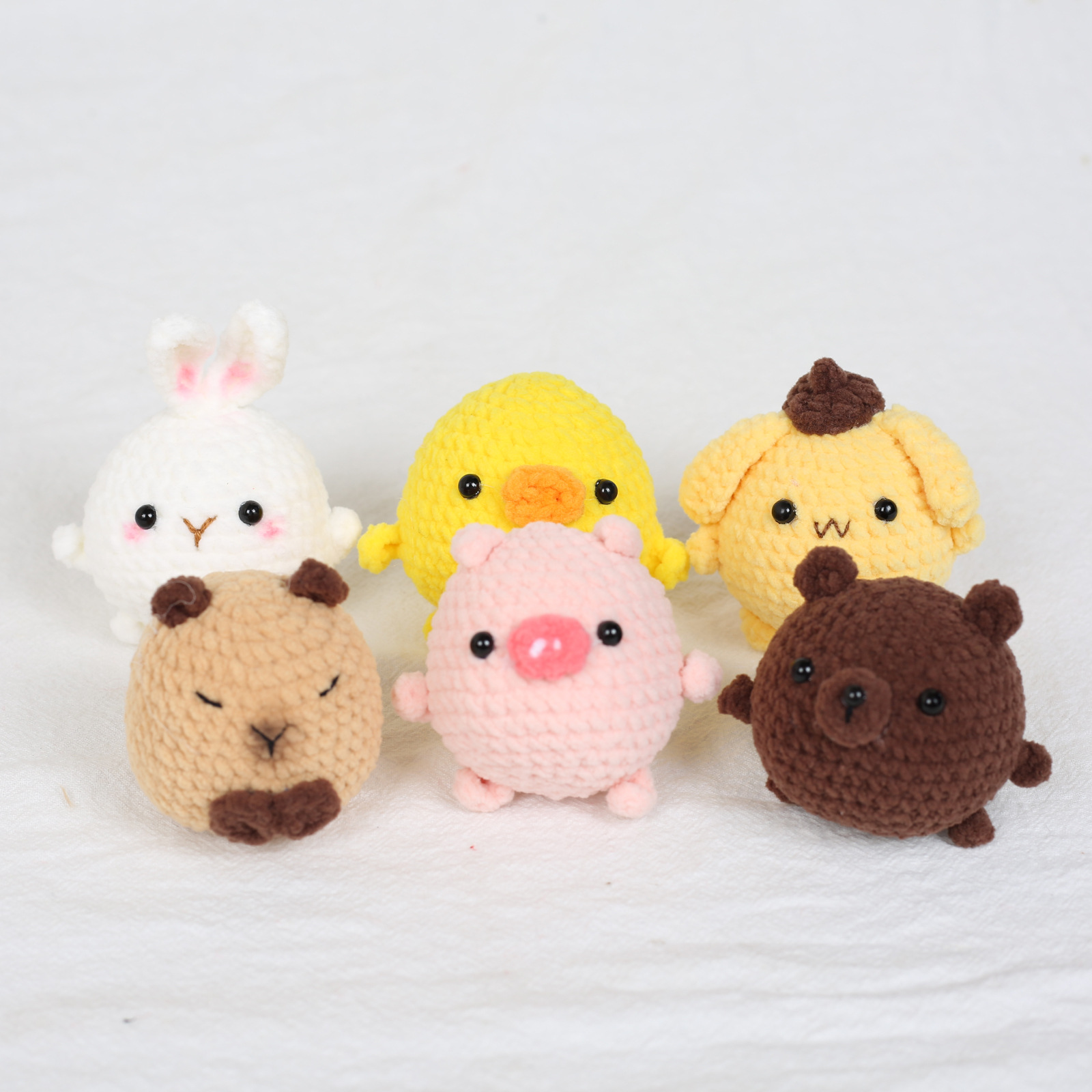 Handmade Crochet Wool Doll Pendant Yellow Duck Cross-border Wool Knitting Keychain Crochet Cabibala