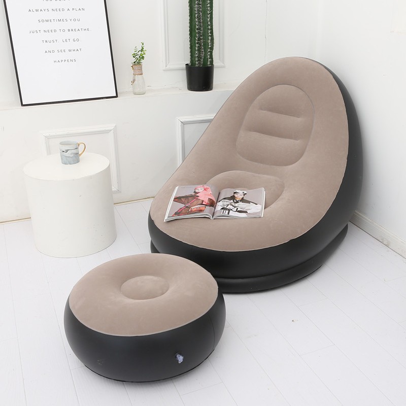 Picture of Cross-border Spot Thickened Flocking Inflatable Sofa Lazy Sofa Internet Celebrity Single Comfortable Sofa Nap Recliner Creative