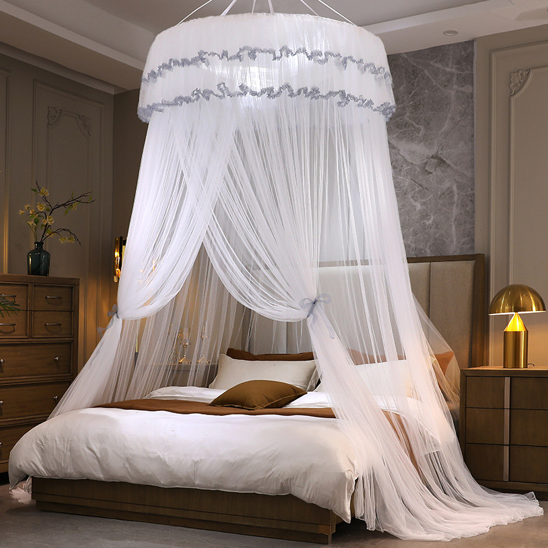 Picture of Mosquito net installation-free ceiling dome encryption foldable tattoo home 1.5 meters 1.8 bed princess wind ceiling floor