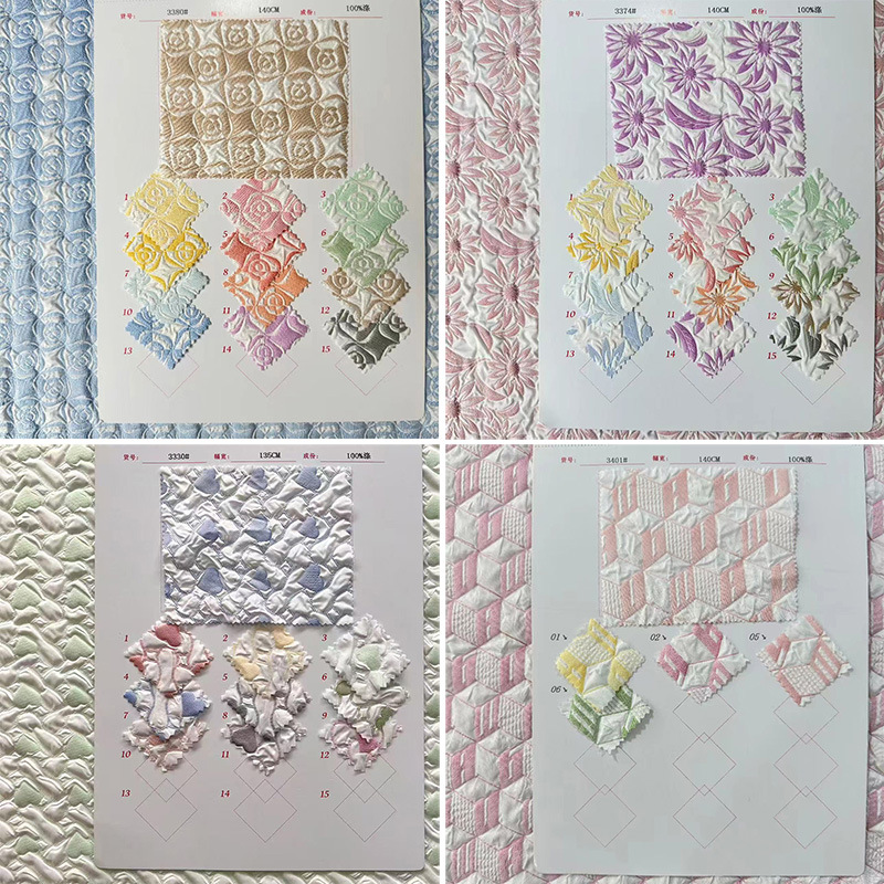 2025 New 3D Embossed Fabric Cross-Border Exclusive Dress Children's Clothing Bags Pet Apparel Fabric in Stock