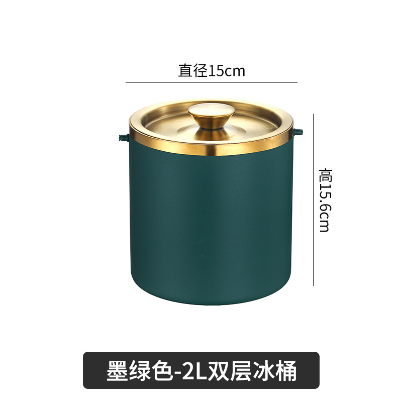 Picture of Amazon Stainless Steel Double-Layer Ice Bucket Bar Champagne Red Wine Beer Commercial Ice Bucket Stainless Steel Bucket