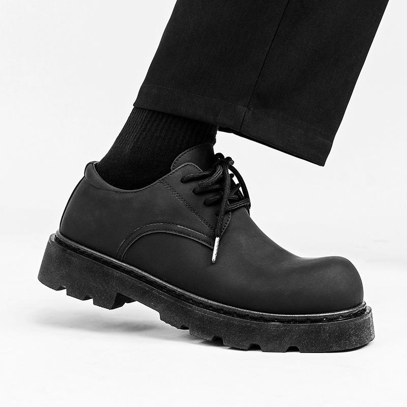 Picture of Daifa Autumn New Fashionable Big Head Derby Shoes Men's Thick Sole Elevated Leather Shoes Simple Retro Casual Shoes British Style