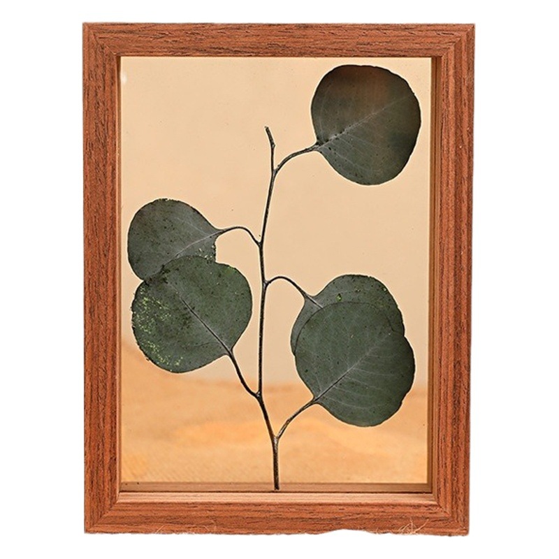 Double-Sided Transparent Glass Photo Frame Table Creative Ornaments Plant Leaf Specimen Frame Paper-Cut Picture Frame Manufacturer Wholesale