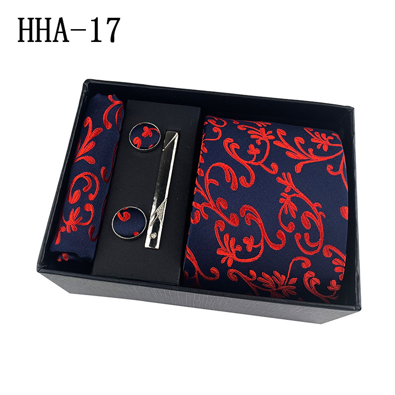 Picture of Factory Wholesale Men's Tie Business Dress Wedding Photo Suit Accessories Tie Cufflinks Square Tie Gift Box
