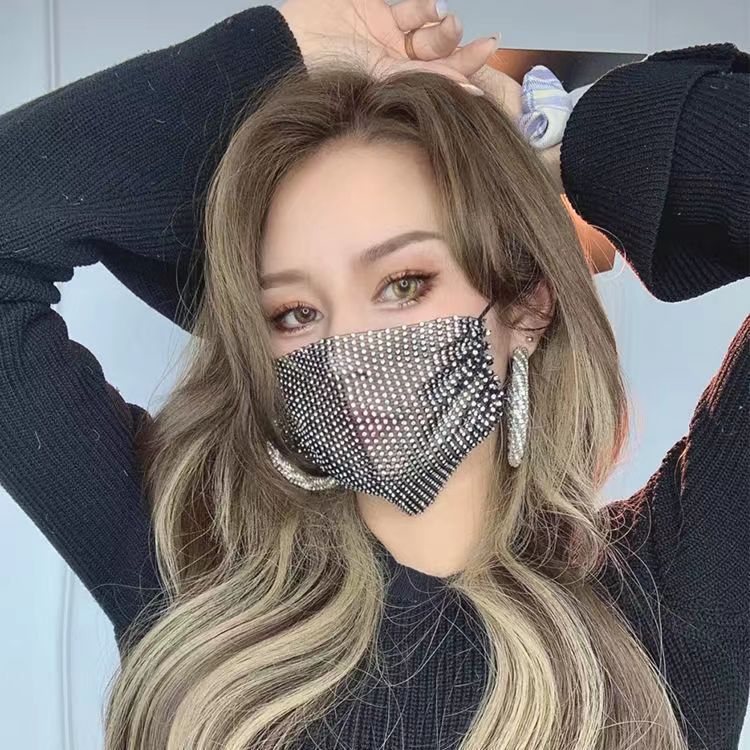 Hot sale diamond mask new cross-border mask summer flash European and American color mask trend rhinestone mask