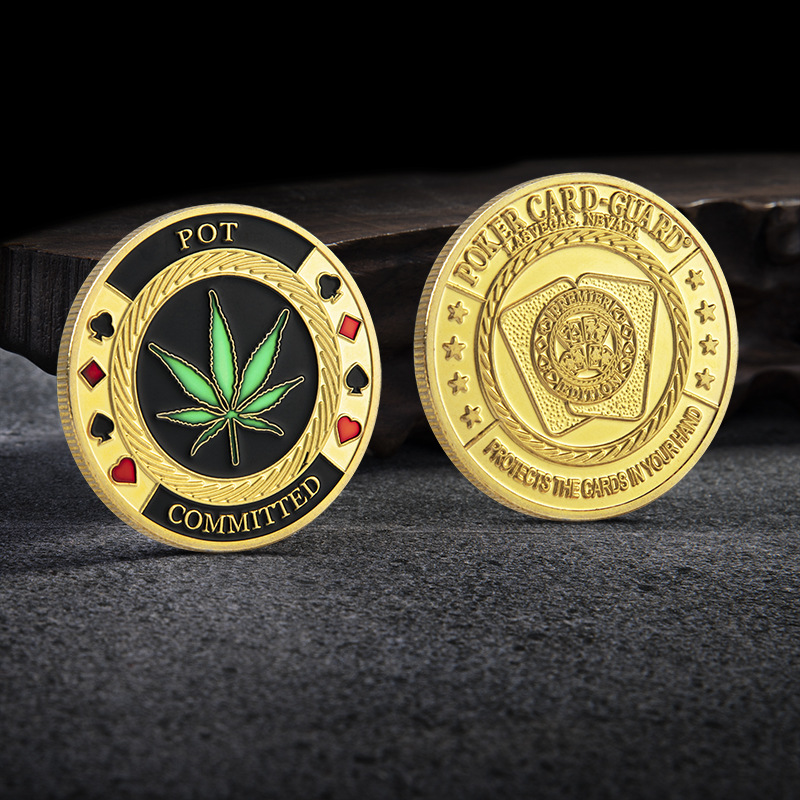 Picture of Chips Commemorative Medallion Las Vegas Lucky Gold and Silver Coin Metal Card Presser Collection Gift Cross-border