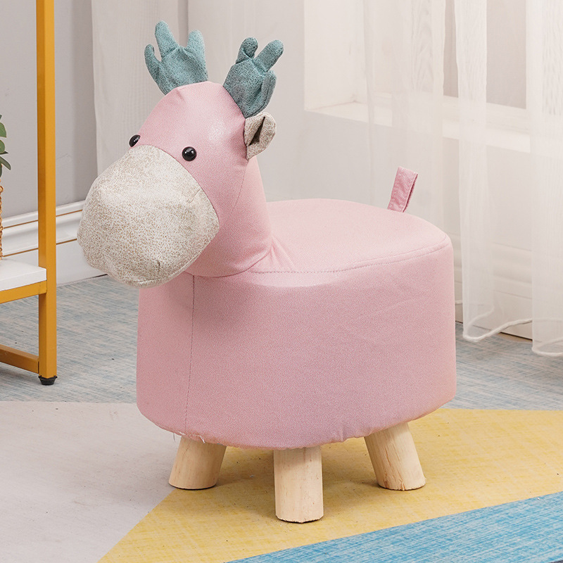 Picture of Elephant Stool children's animal stool solid wood shoe changing stool creative small stool home living room cartoon cute low stool